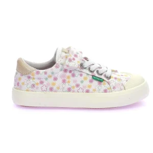 KICKERS KICKGOLDI Blanc Imprimé Tennis Toile