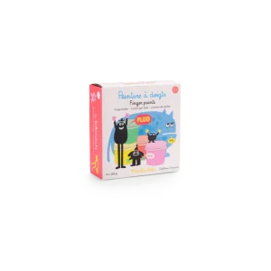 4 pots de peinture à doigts fluo