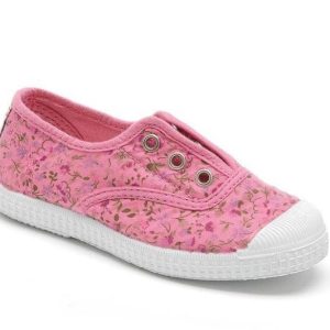 CIENTA TOILE  élastique 70999 rose fleurs Toiles Espadrilles