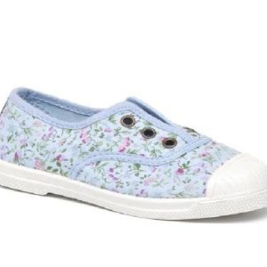CIENTA TOILE  élastique 70999 bleu fleurs Toiles Espadrilles