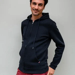 Hoodie Philippe zippé bleu marine