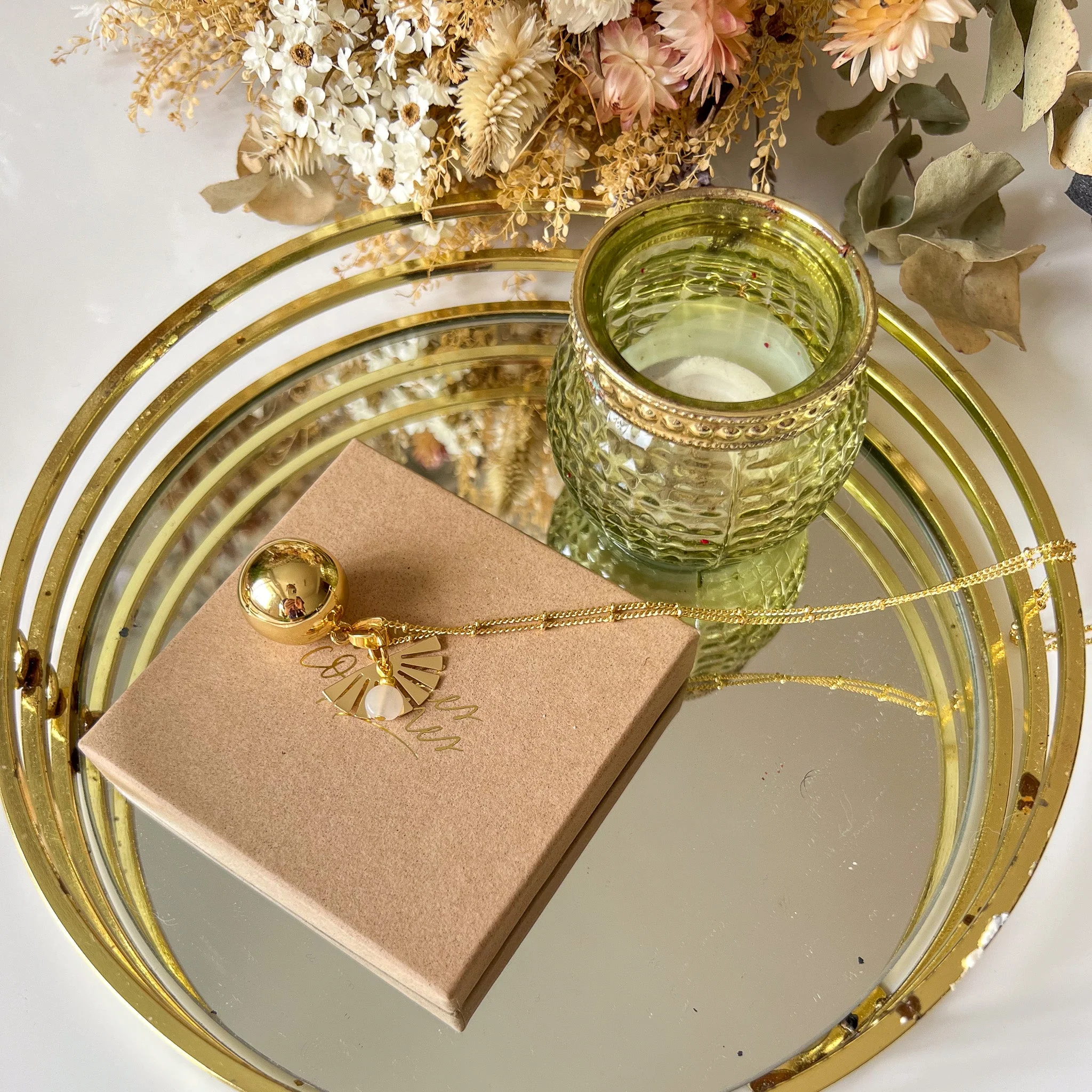 Bola de grossesse bohème en or avec quartz – Image 8