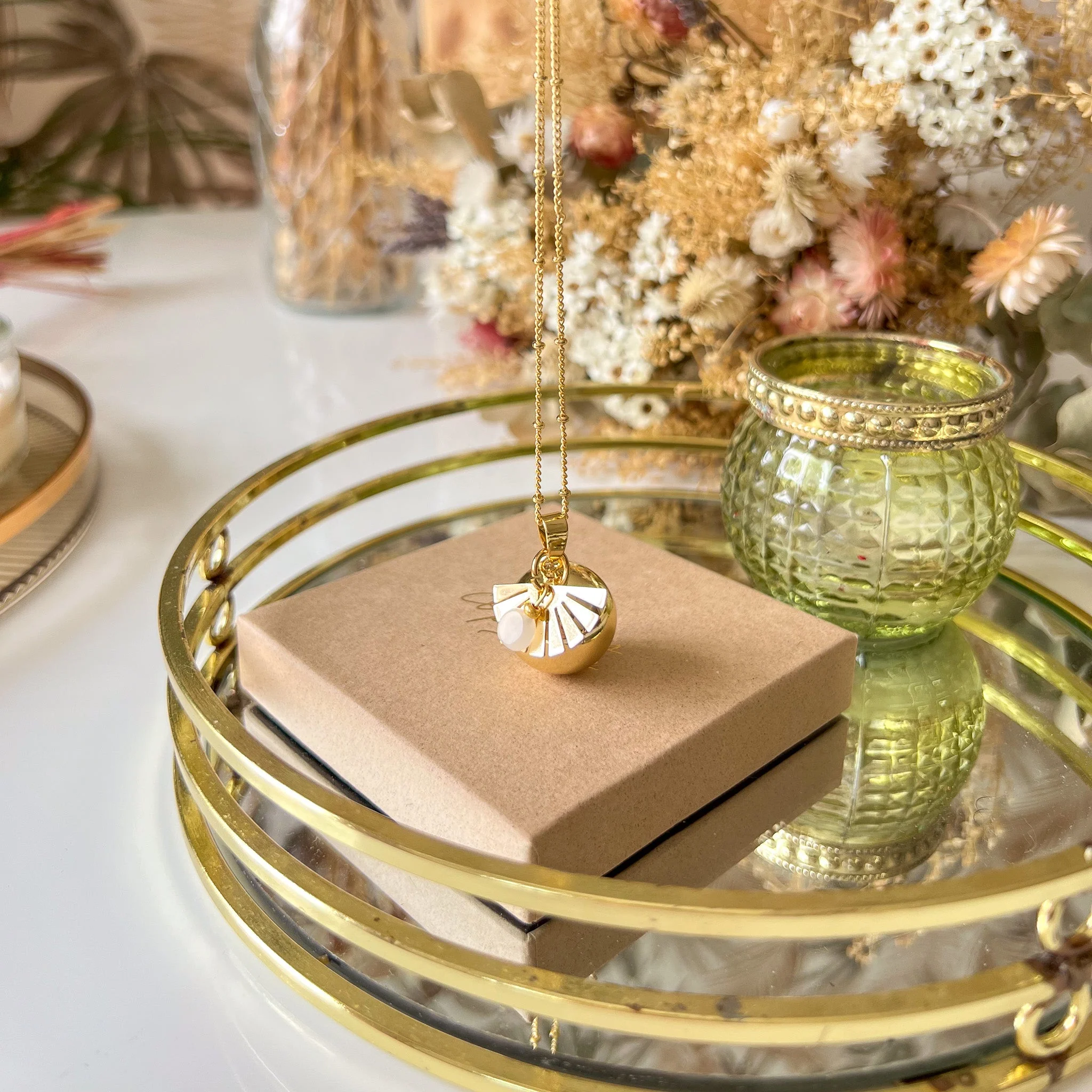 Bola de grossesse bohème en or avec quartz – Image 7