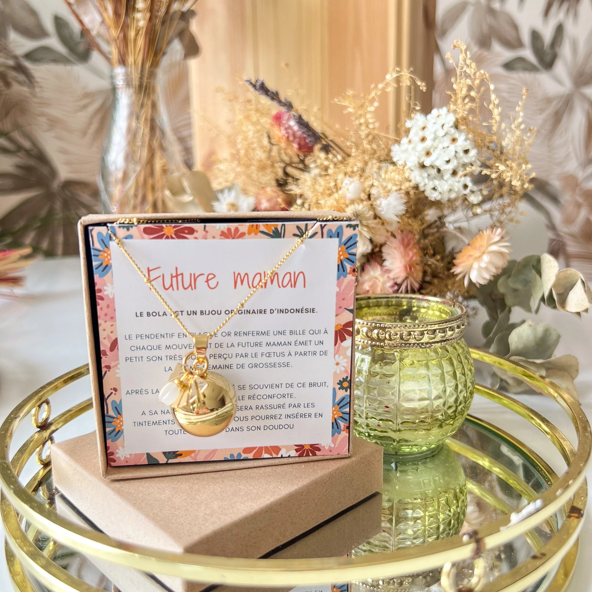 Bola de grossesse bohème en or avec quartz – Image 9