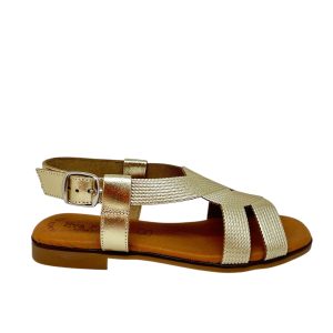 EVA FRUTOS 3008 Oro Cuerda Sandales Nu pieds