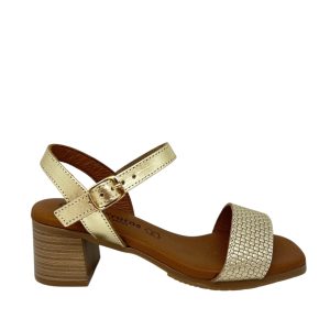 EVA FRUTOS 3490 Doré Sandales Nu-pieds