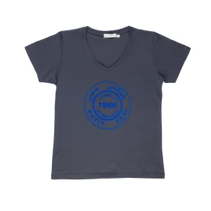 T Shirt Femme Col V Petit Taxi Velours