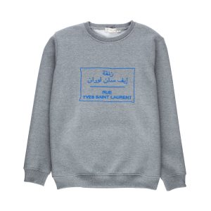 Sweat Adulte Brodé YSL - Gris