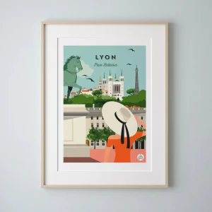 Affiche de ville Lyon l La Place Bellecour l 30 cmx 40 cm (pré-commande)