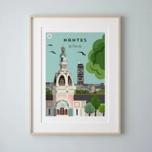 Affiche de ville Nantes l La Tour Lu l 30 cmx 40 cm (pré-commande)