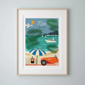 Affiche de ville Nice l Côte d'Azur l 30 cmx 40 cm (pré-commande)
