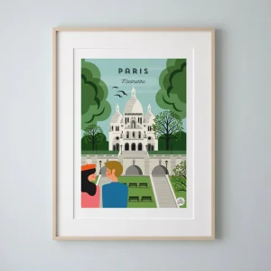 Affiche de ville Paris l Montmartre l 30 cmx 40 cm (pré-commande)