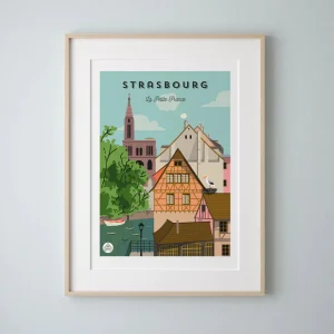 Affiche de ville Strasbourg l La Petite France l 30 cmx 40 cm ( pré-commande)