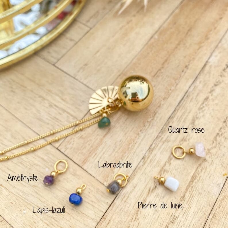 Bola de grossesse bohème en or avec quartz – Image 5