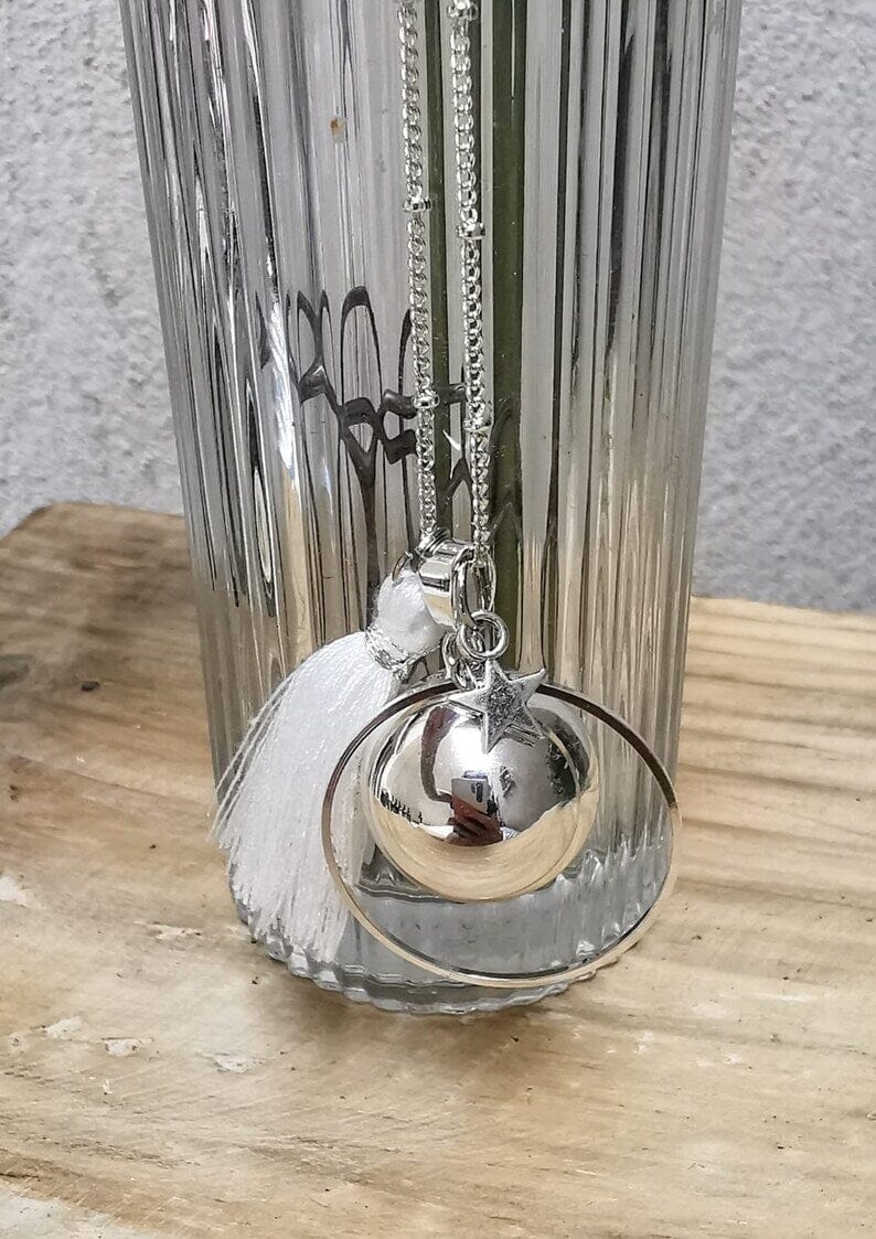 Bola de grossesse en plaqué argent avec pompon et étoile – Image 4