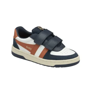 GOLA HAWK STRAP Blanc Navy Orange basket sneakers