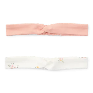 Lot de 2 bandeaux -  blanc prés / fleur rose (92-104)