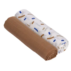 Lot de 2 lange mousseline XL - Little Mateys, royal bleu