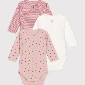 Lot de 3 bodies croises manches longues (tailles 1m-12m)