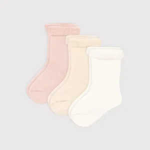 Lot de 3 Paire de Chaussettes Bébé en Tricot uni (divers tailles)