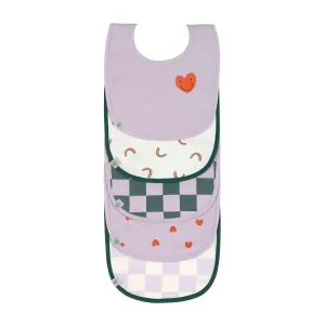 Lot de 5 Bavoirs imperméables, Happy Rascals - Cœur