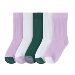 Lot de 5 chaussettes côtelées - Little Gang, lilac/milky/ocean green (divers tailles)