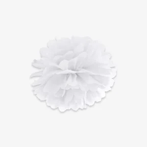 Pompon de soie blanc
