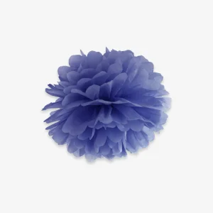 Pompon de soie bleu