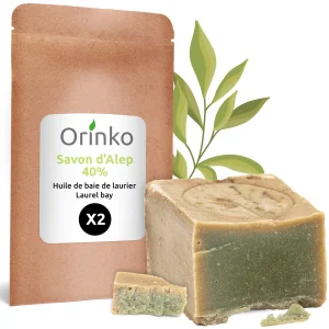 Lot de 2 véritables savons d'Alep traditionnels - ORINKO