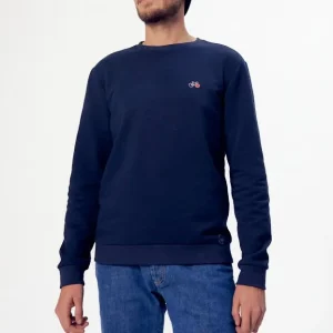 Sweat Basile bleu marine vélo brodé