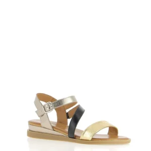 COCO ET ABRICOT MAGOAR Champagne Noir Sandales Nu Pieds